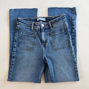 Zara High Rise Cropped Flare Jean 2